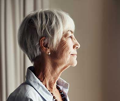 Side view of lady smiling